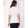 image:imageAllegra K Women Linen Double Breasted Short Sleeve Lapel BlazerWhite
