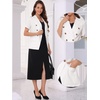 image:imageAllegra K Women Linen Double Breasted Short Sleeve Lapel BlazerWhite