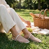 image:imageAllegra K Women Slip on Mesh Braided Hollow Out Flats SandalsBeige