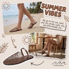 image:imageAllegra K Women Slip on Mesh Braided Hollow Out Flats SandalsBrown