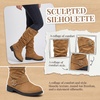 image:imageAllegra K Women Soft Cushioned NonSlip Flat No Heel Knee High BootsKhaki