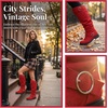 image:imageAllegra K Women Soft Cushioned NonSlip Flat No Heel Knee High BootsRed