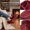 image:imageAllegra K Women Winter Faux Suede Laceup Flat Ankle Snow BootsRed