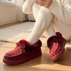 image:imageAllegra K Women Winter Faux Suede Laceup Flat Ankle Snow BootsRed