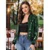 image:imageAllegra K Womens Sequin Jacket Bomber Long Sleeve Sparkly TopsDark Green