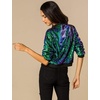 image:imageAllegra K Womens Sequin Jacket Bomber Long Sleeve Sparkly TopsGreen