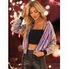 image:imageAllegra K Womens Sequin Jacket Bomber Long Sleeve Sparkly TopsMulticolor