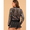 image:imageAllegra K Womens Sequin Jacket Bomber Long Sleeve Sparkly TopsRainbow