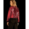 image:imageAllegra K Womens Sequin Jacket Bomber Long Sleeve Sparkly TopsRed