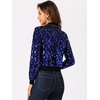 image:imageAllegra K Womens Sequin Jacket Bomber Long Sleeve Sparkly TopsRoyal Blue