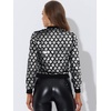 image:imageAllegra K Womens Sequin Jacket Bomber Long Sleeve Sparkly TopsSilver
