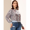 image:imageAllegra K Womens Sequin Jacket Bomber Long Sleeve Sparkly TopsWhite Rainbow