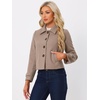 image:imageAllegra K Womens Turn Down Collar Single Breasted Outwear Winter Pea CoatDark Beige