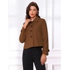 image:imageAllegra K Womens Turn Down Collar Single Breasted Outwear Winter Pea CoatDark Brown