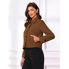 image:imageAllegra K Womens Turn Down Collar Single Breasted Outwear Winter Pea CoatDark Brown