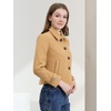 image:imageAllegra K Womens Turn Down Collar Single Breasted Outwear Winter Pea CoatKhaki