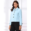 image:imageAllegra K Womens Turn Down Collar Single Breasted Outwear Winter Pea CoatLight Blue