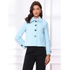 image:imageAllegra K Womens Turn Down Collar Single Breasted Outwear Winter Pea CoatLight Blue