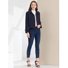 image:imageAllegra K Womens Turn Down Collar Single Breasted Outwear Winter Pea CoatNavy Blue