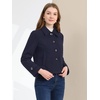 image:imageAllegra K Womens Turn Down Collar Single Breasted Outwear Winter Pea CoatNavy Blue