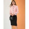 image:imageAllegra K Womens Turn Down Collar Single Breasted Outwear Winter Pea CoatPink