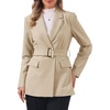 image:imageAllegra K Blazers for Women Business Casual Belted Long Blazer Suit JacketKhaki