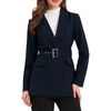 image:imageAllegra K Blazers for Women Business Casual Belted Long Blazer Suit JacketNavy Blue