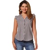 image:imageAllegra K Gingham Top for Womens Ruffle Shirt Vintage Cap Sleeve Checkered BlouseBrown