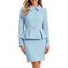 image:imageAllegra K Women Business Peplum Blazer Jacket Mini Pencil Skirt SetsLight Blue