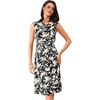 image:imageAllegra K Women Elegant Vintage Floral Cowl Neck Cap Sleeve DressBlack