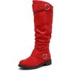 image:imageAllegra K Women Soft Cushioned NonSlip Flat No Heel Knee High BootsRed