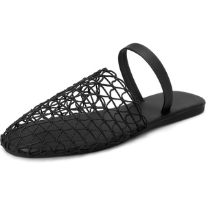 image:imageAllegra K Women Slip on Mesh Braided Hollow Out Flats SandalsBlack