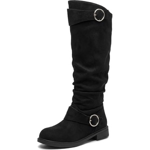 image:imageAllegra K Women Soft Cushioned NonSlip Flat No Heel Knee High BootsBlack