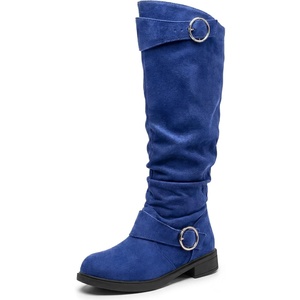 image:imageAllegra K Women Soft Cushioned NonSlip Flat No Heel Knee High BootsBlue