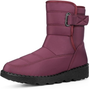 image:imageAllegra K Women Winter Adjustable Flat Pull on Snow BootsBurgundy