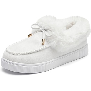 image:imageAllegra K Women Winter Faux Suede Laceup Flat Ankle Snow BootsWhite