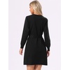 image:imageAllegra K Knit Sweater Dresses for Womens Aline Mini Dress with BeltBlack
