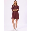 image:imageAllegra K Knit Sweater Dresses for Womens Aline Mini Dress with BeltBurgundy