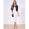 image:imageAllegra K Lace Shrug for Women Bolero Cardigan Half Sleeve Cover Up TopBlack