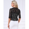 image:imageAllegra K Lace Shrug for Women Bolero Cardigan Half Sleeve Cover Up TopBlack