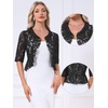 image:imageAllegra K Lace Shrug for Women Bolero Cardigan Half Sleeve Cover Up TopBlack