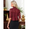 image:imageAllegra K Lace Shrug for Women Bolero Cardigan Half Sleeve Cover Up TopBurgundy