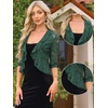 image:imageAllegra K Lace Shrug for Women Bolero Cardigan Half Sleeve Cover Up TopDark Green