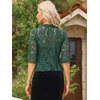 image:imageAllegra K Lace Shrug for Women Bolero Cardigan Half Sleeve Cover Up TopDark Green