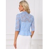 image:imageAllegra K Lace Shrug for Women Bolero Cardigan Half Sleeve Cover Up TopLight Blue