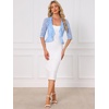 image:imageAllegra K Lace Shrug for Women Bolero Cardigan Half Sleeve Cover Up TopLight Blue