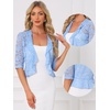 image:imageAllegra K Lace Shrug for Women Bolero Cardigan Half Sleeve Cover Up TopLight Blue