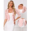 image:imageAllegra K Lace Shrug for Women Bolero Cardigan Half Sleeve Cover Up TopLight Pink