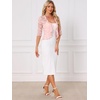 image:imageAllegra K Lace Shrug for Women Bolero Cardigan Half Sleeve Cover Up TopLight Pink