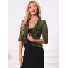 image:imageAllegra K Lace Shrug for Women Bolero Cardigan Half Sleeve Cover Up TopOlive Green